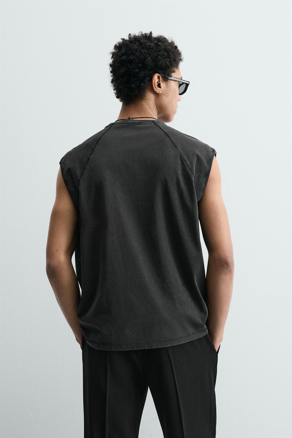 CAMISETA TANK LAVADA / Antracita oscuro