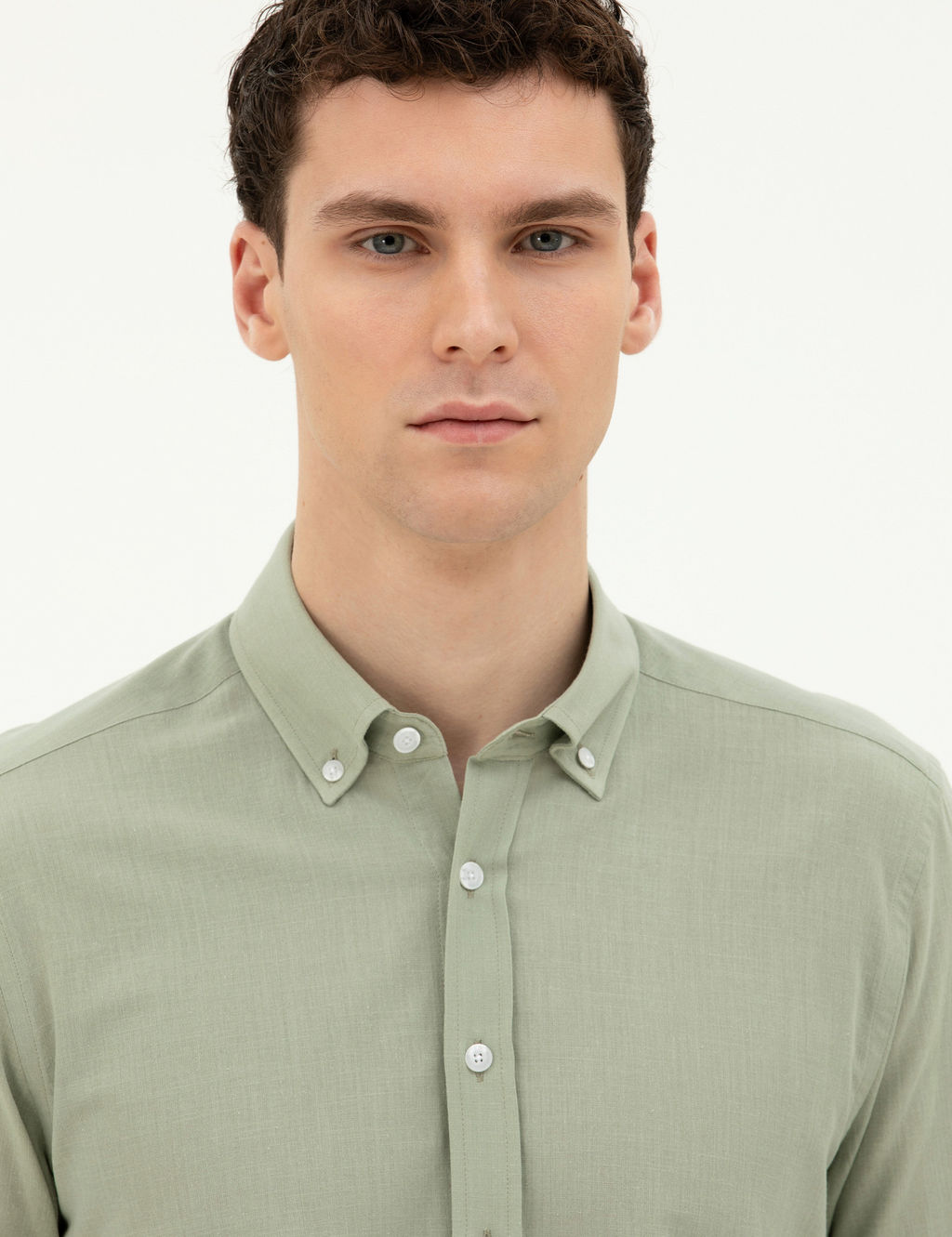 Ye_il Slim Fit Uzun Kollu G_mlek