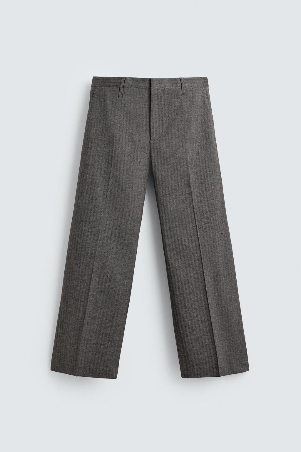 HERRINGBONE FLARE FIT TROUSERS