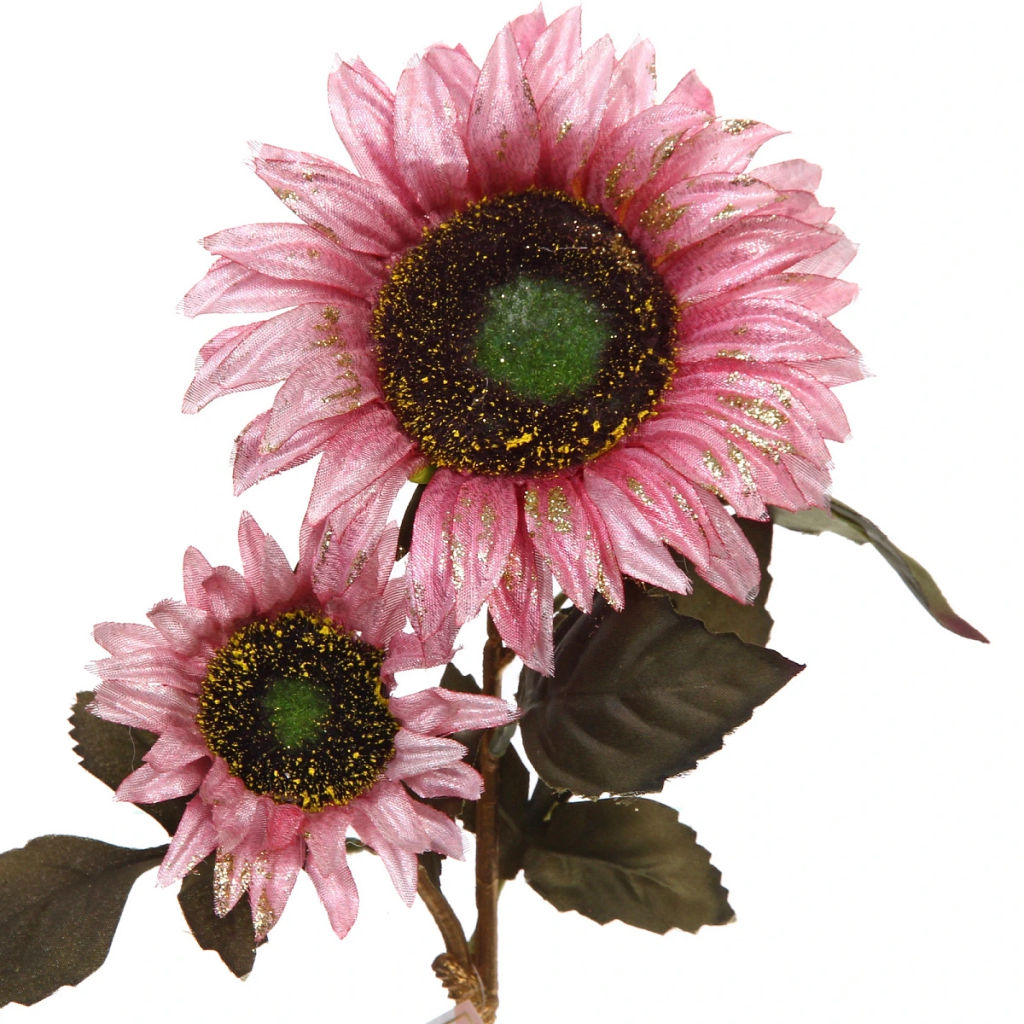 Искусственные цветы "FLOWERS GLAMOUR" 63см Подсолнухи 2 цветка розовые