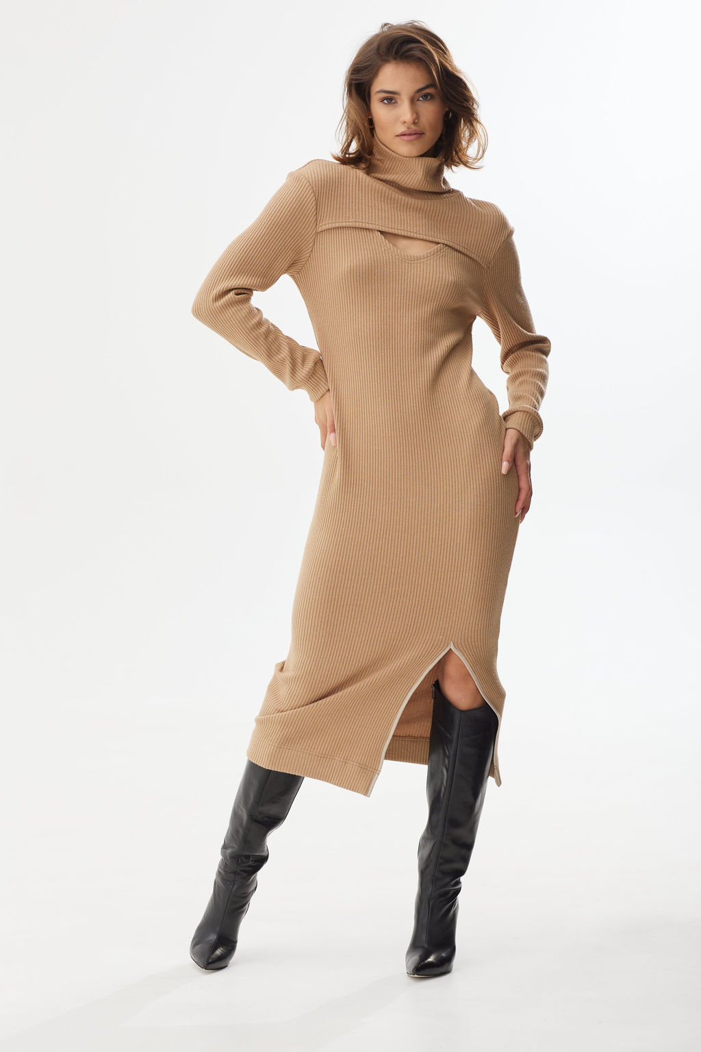 Платье 2113 бежевый - Niv niv  fashion фото 2