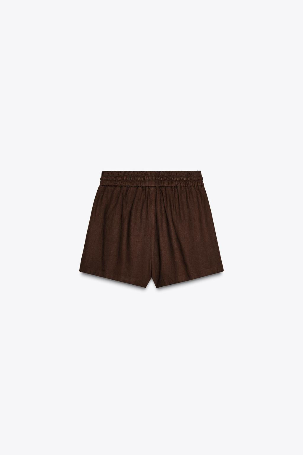 LINEN BLEND BOXER BERMUDA SHORTS - Zara фото 28