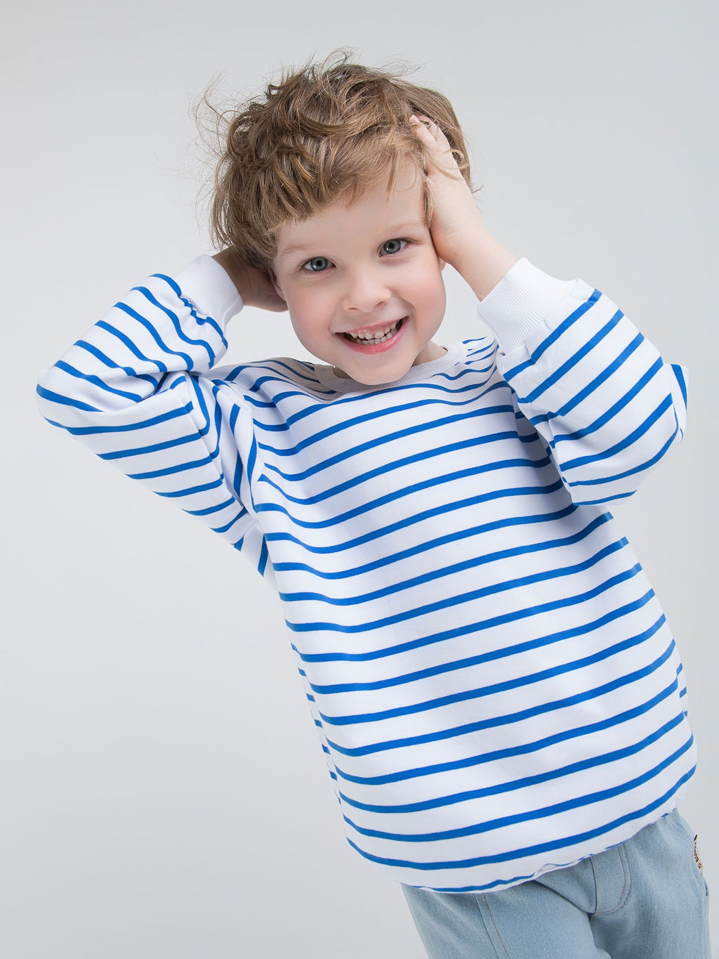 Свитшот облегченный Полоска Василек - Bungly фото 9