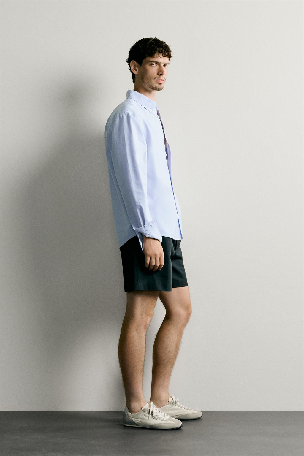CAMISA REGULAR FIT ESTRUCTURA OXFORD / Celeste - Zara фото 4