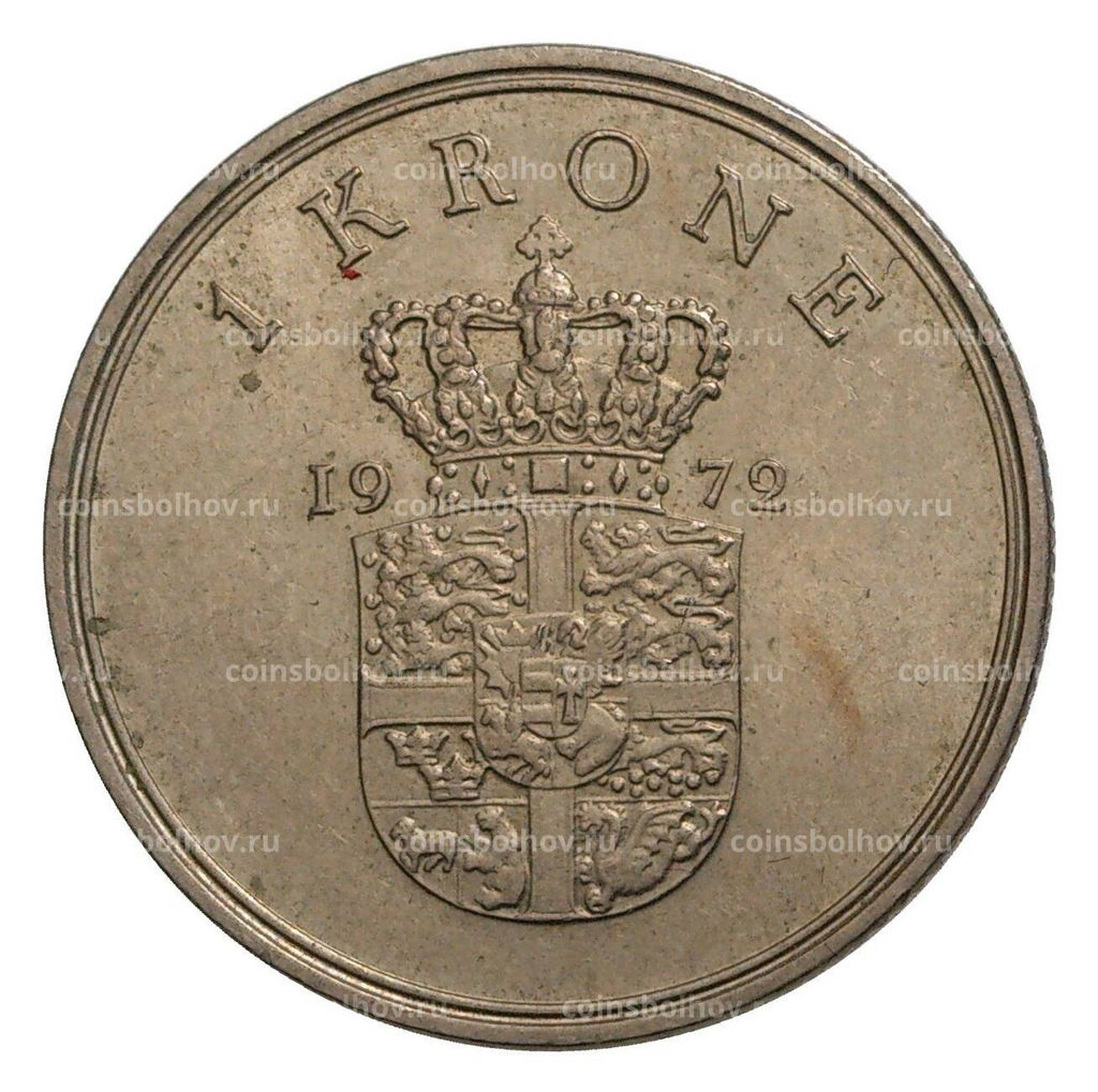 Монета 1 крона 1972 года Дания