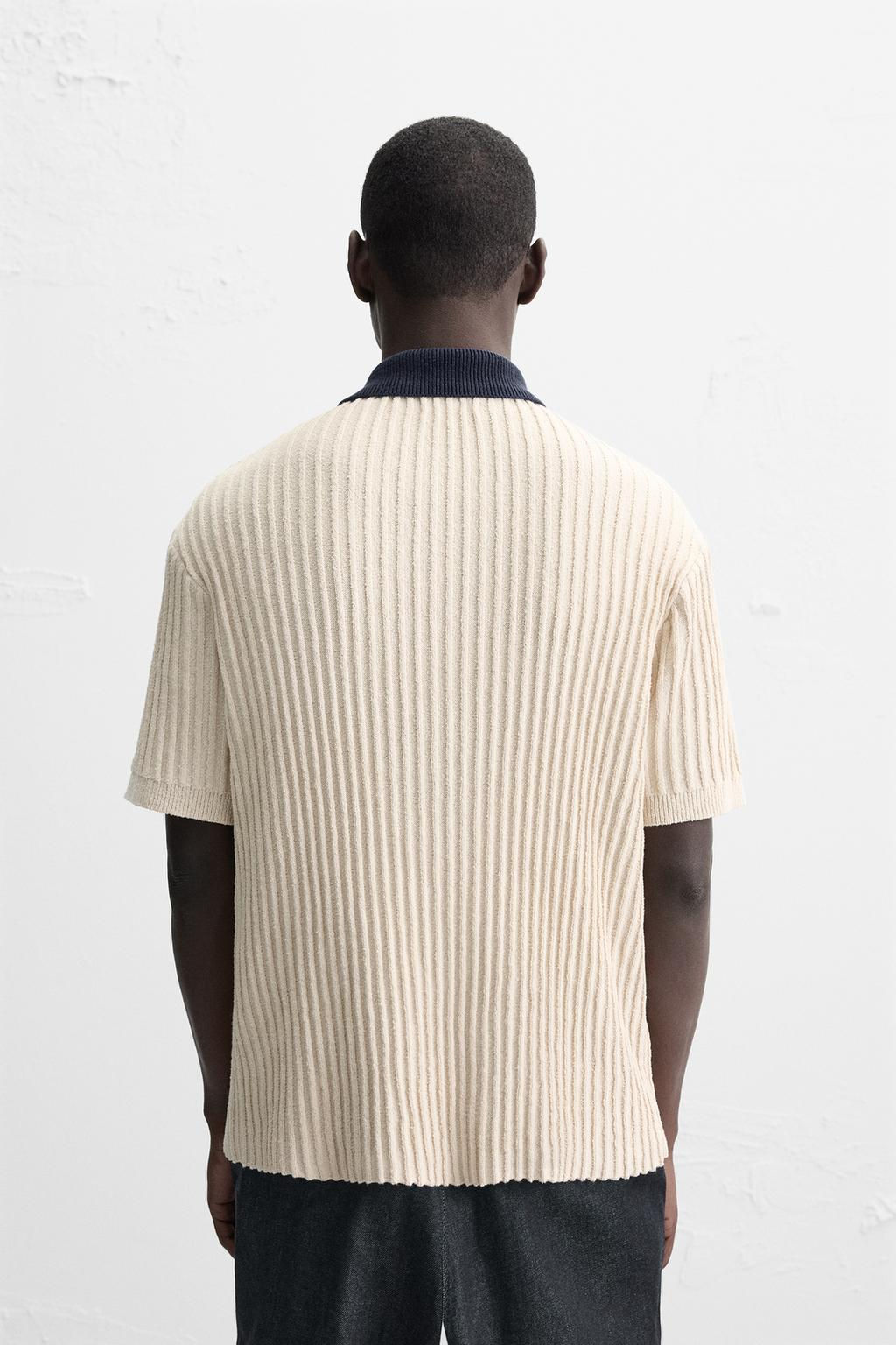 CONTRAST KNIT POLO SHIRT - Zara фото 10