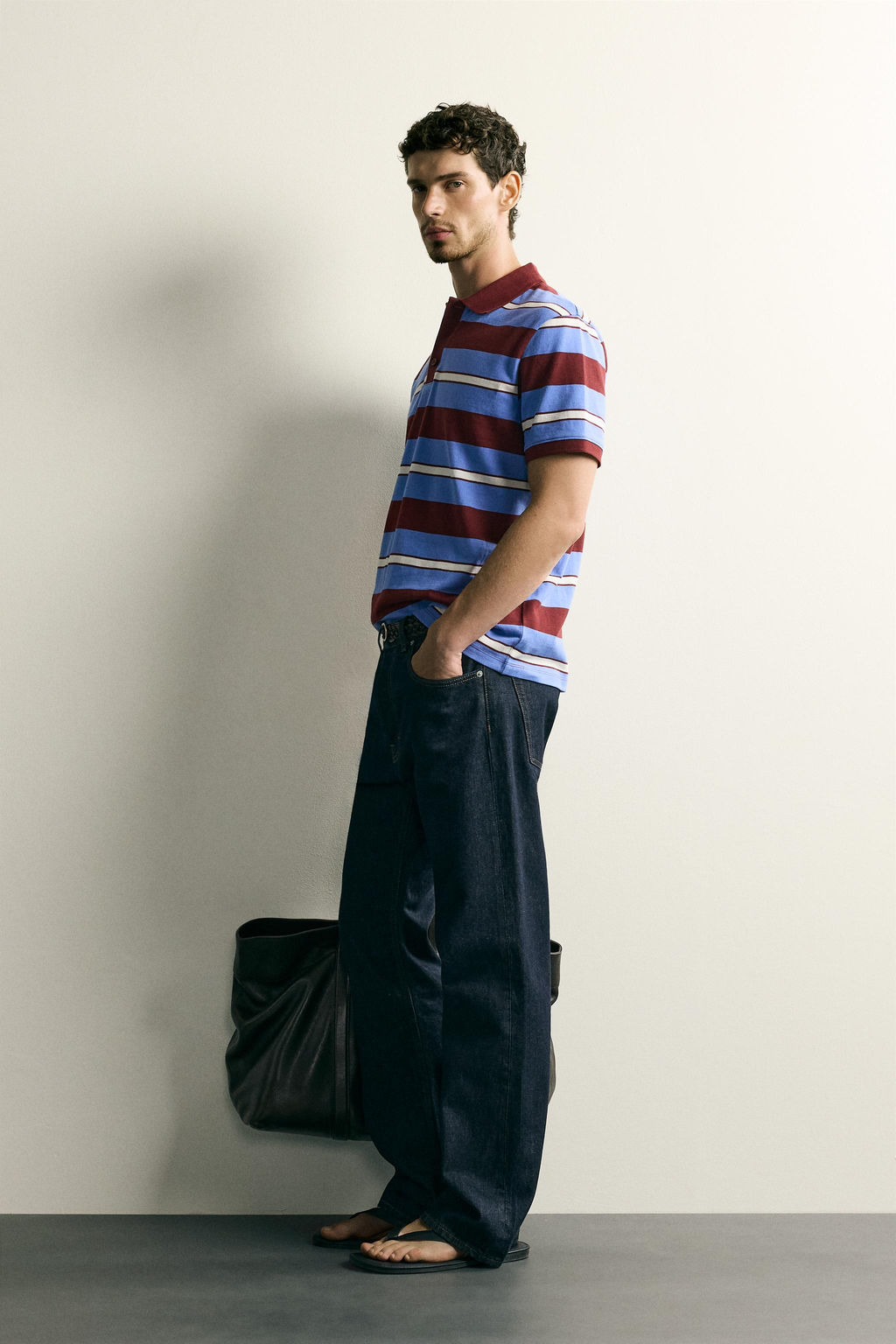 POLO PIQU? REGULAR FIT RAYAS / Azul claro - Zara фото 4