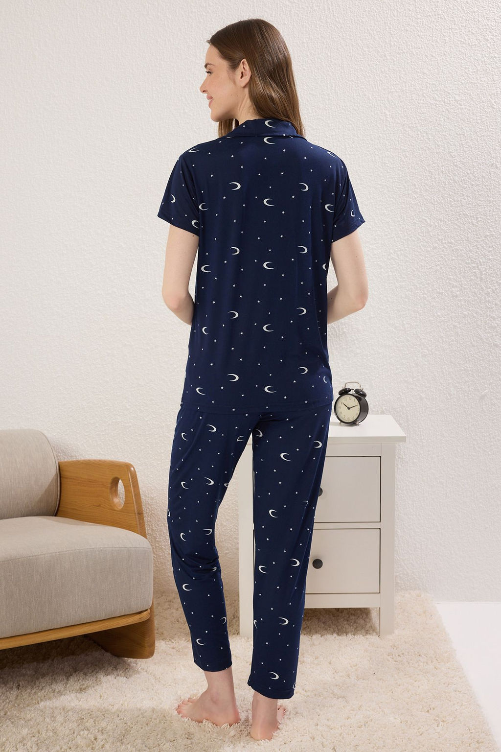 Trendyolmilla Pembe Galaksi Desenli Orme Pijama Tak?m? THMSS25PT00380  фото 4