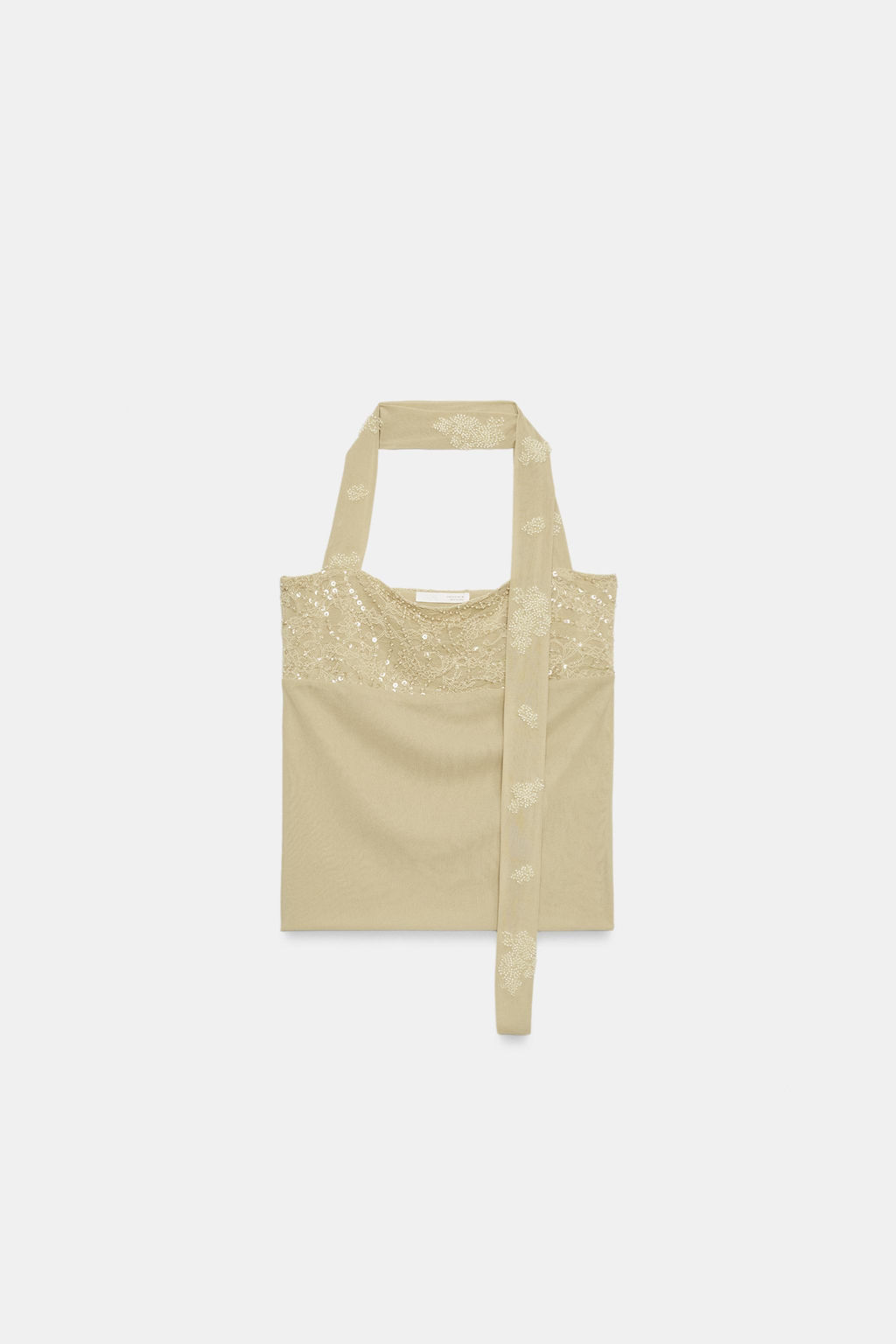 TOP HALTER BORDADO / Verde claro