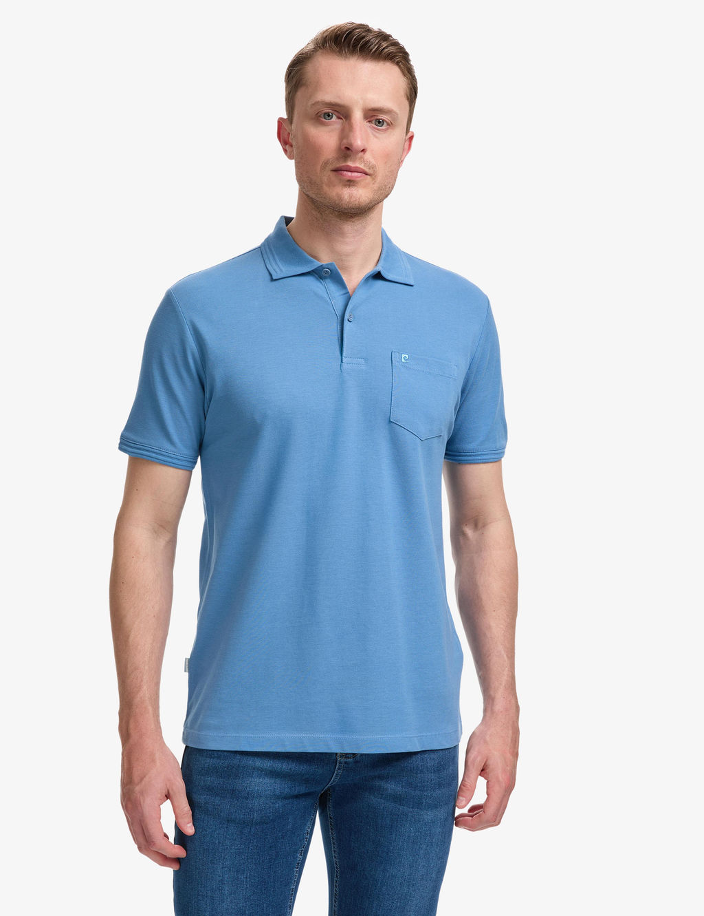 Koyu Mavi Regular Fit %100 Pamuk K_vr_lmaz Polo Yaka Basic Ti__rt