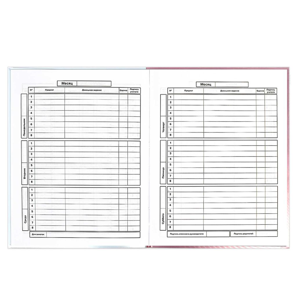 Дневник школьный арт. 60223 КОШКА / интегральный переплёт, А5+, 48 л., выборочный УФ-лак, конгрев, печать по фольге, матовая ламинация, печать в одну краску, универсальная шпаргалка/