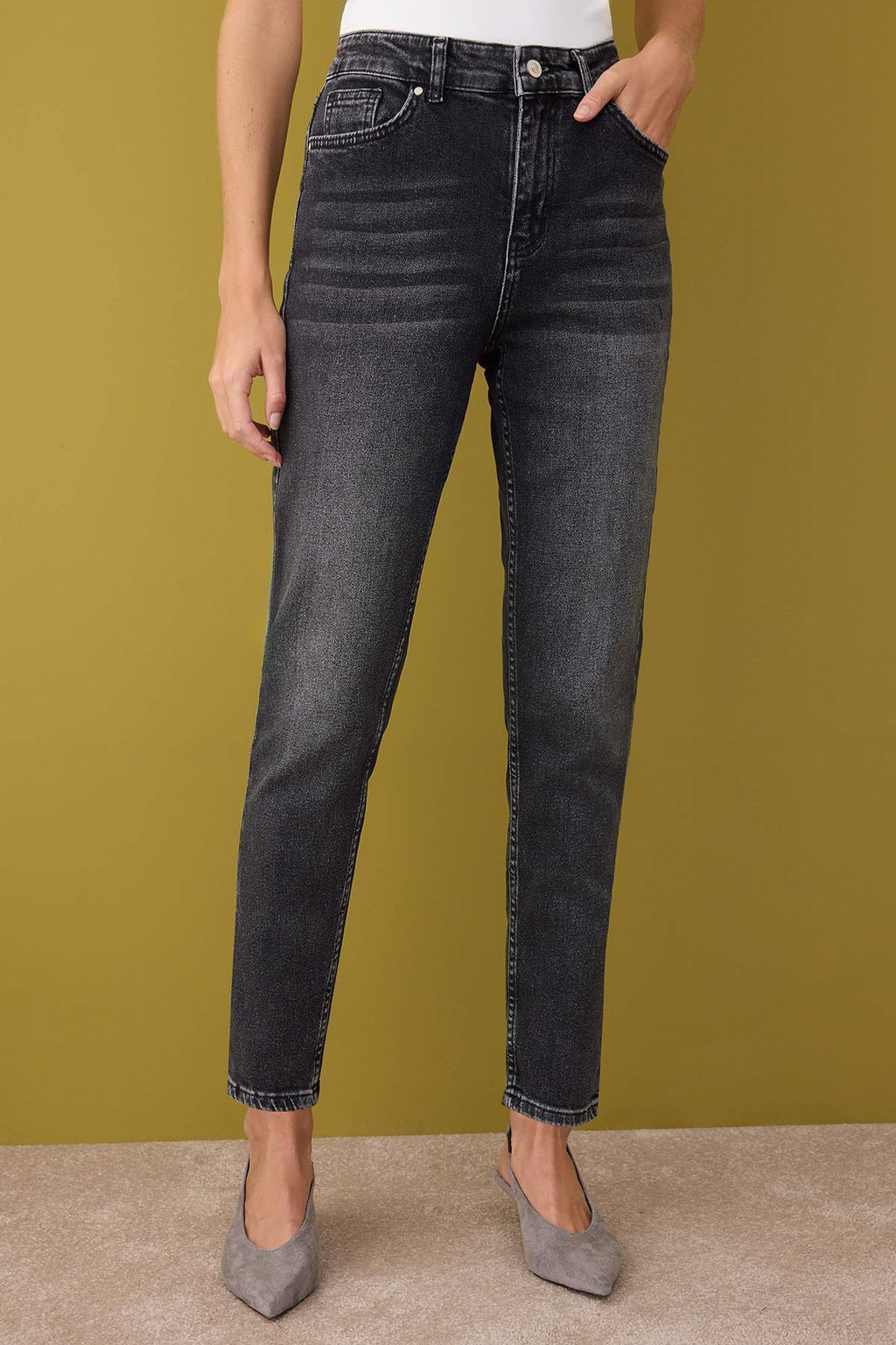 Mavi Yuksek Bel Comfort Mom Jeans TWOAW26JE00056 - Trendyolmilla фото 11