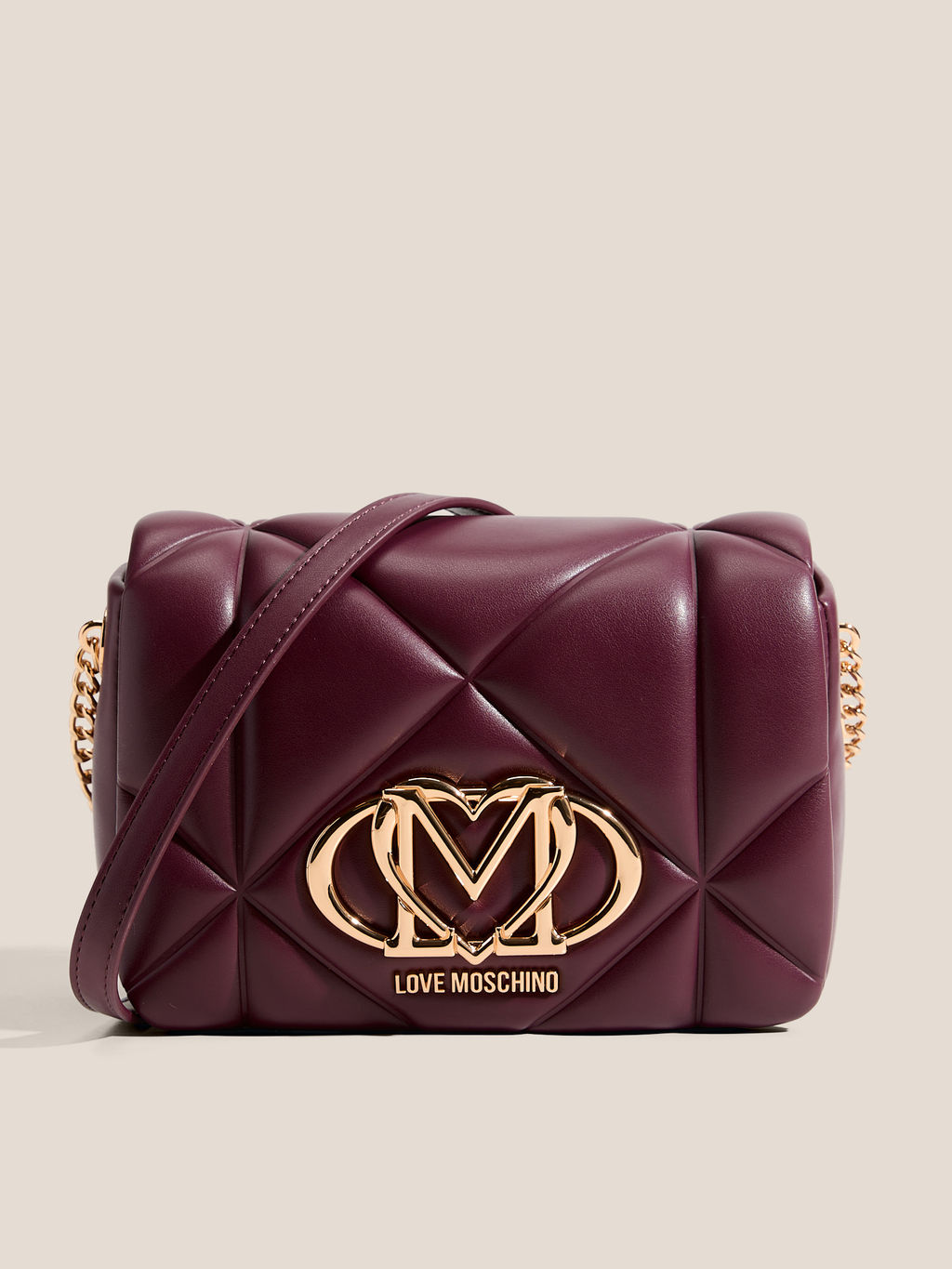 Кросс-боди LOVE MOSCHINO EMBOSSED Q Артикул 4561046, фиолетово-бордовый