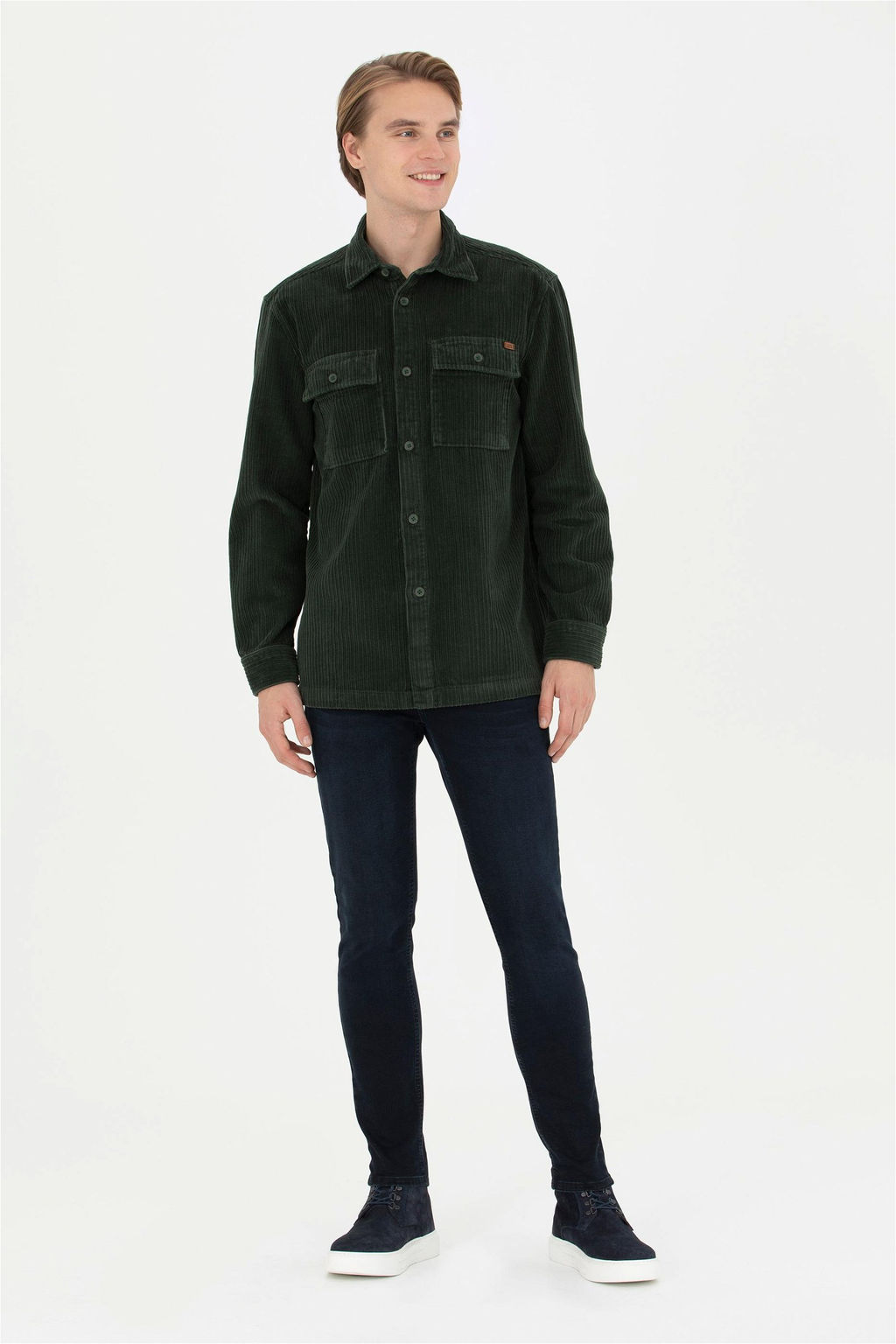 Мужская зеленая рубашка с длинным рукавом - U.s. polo assn фото 4