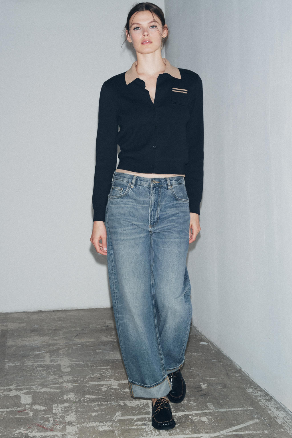 ZW COLLECTION BAGGY MID-WAIST JEANS