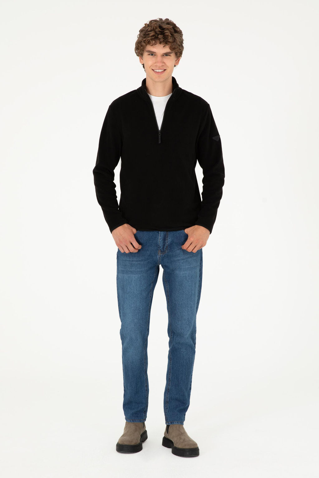 Мужской черный базовый свитшот - U.s. polo assn фото 4