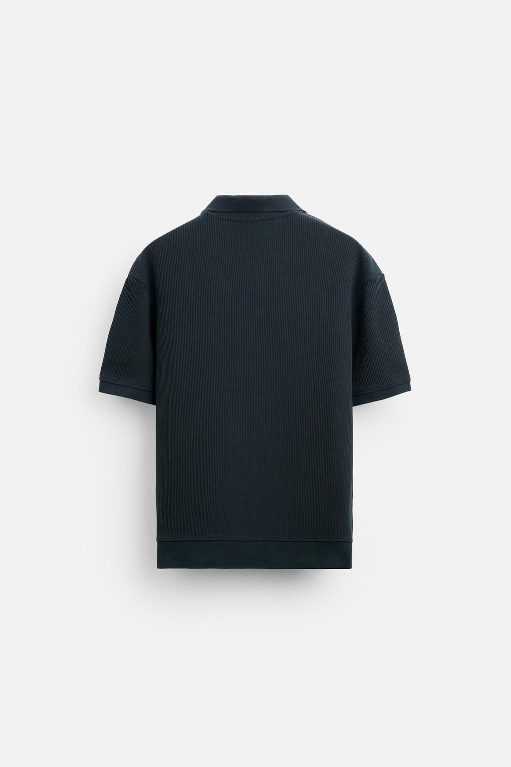 TEXTURED POLO SHIRT WITH RIBBED TRIMS - Zara фото 66
