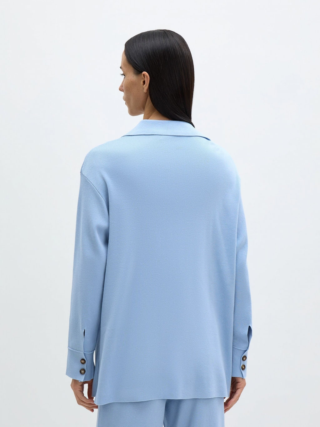 Conso/KSS 240710 - grey-blue Комплект кардиган и брюки  фото 3