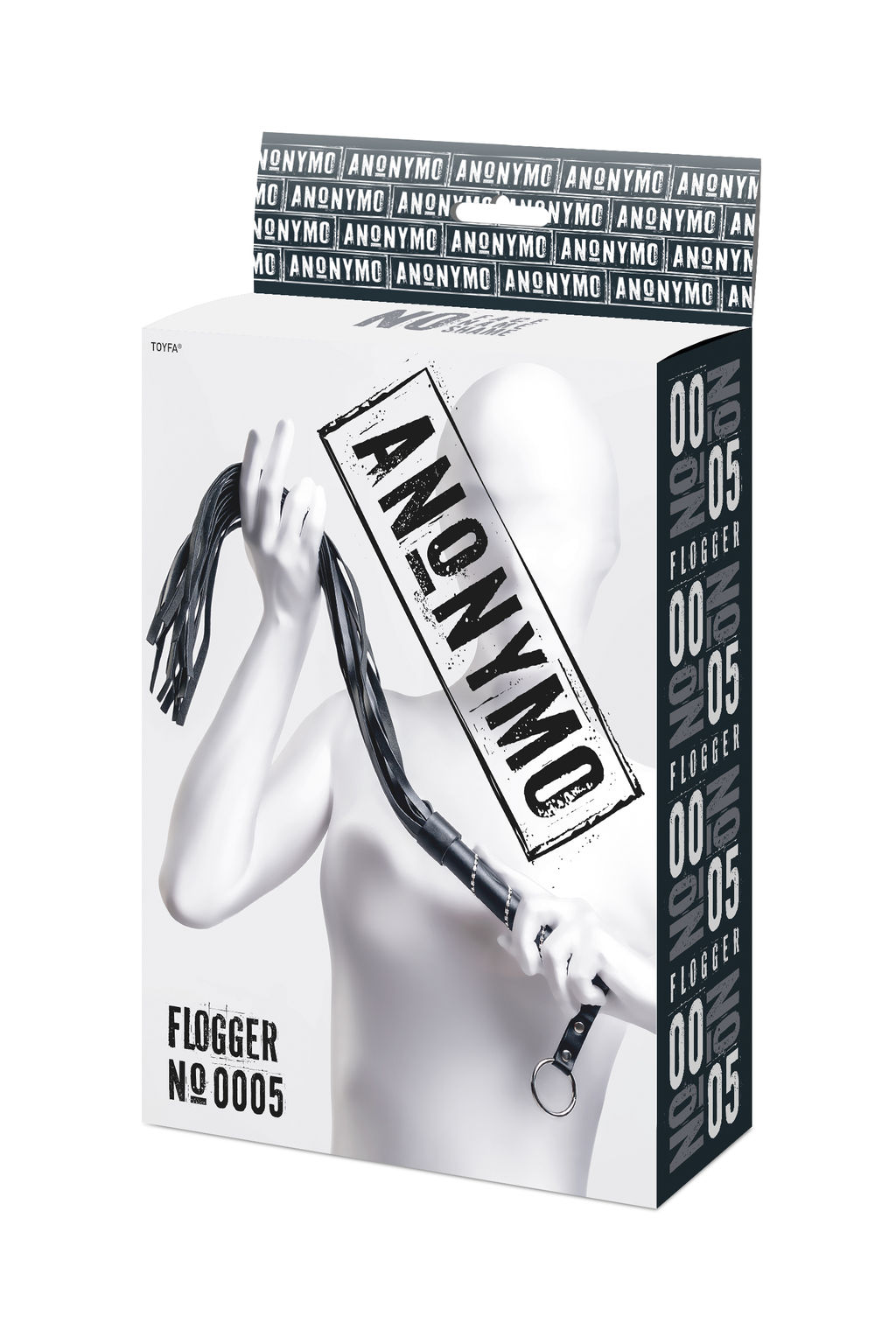 Флоггер Anonymo #0005, PU кожа, черный, 64 см - Toyfa фото 9