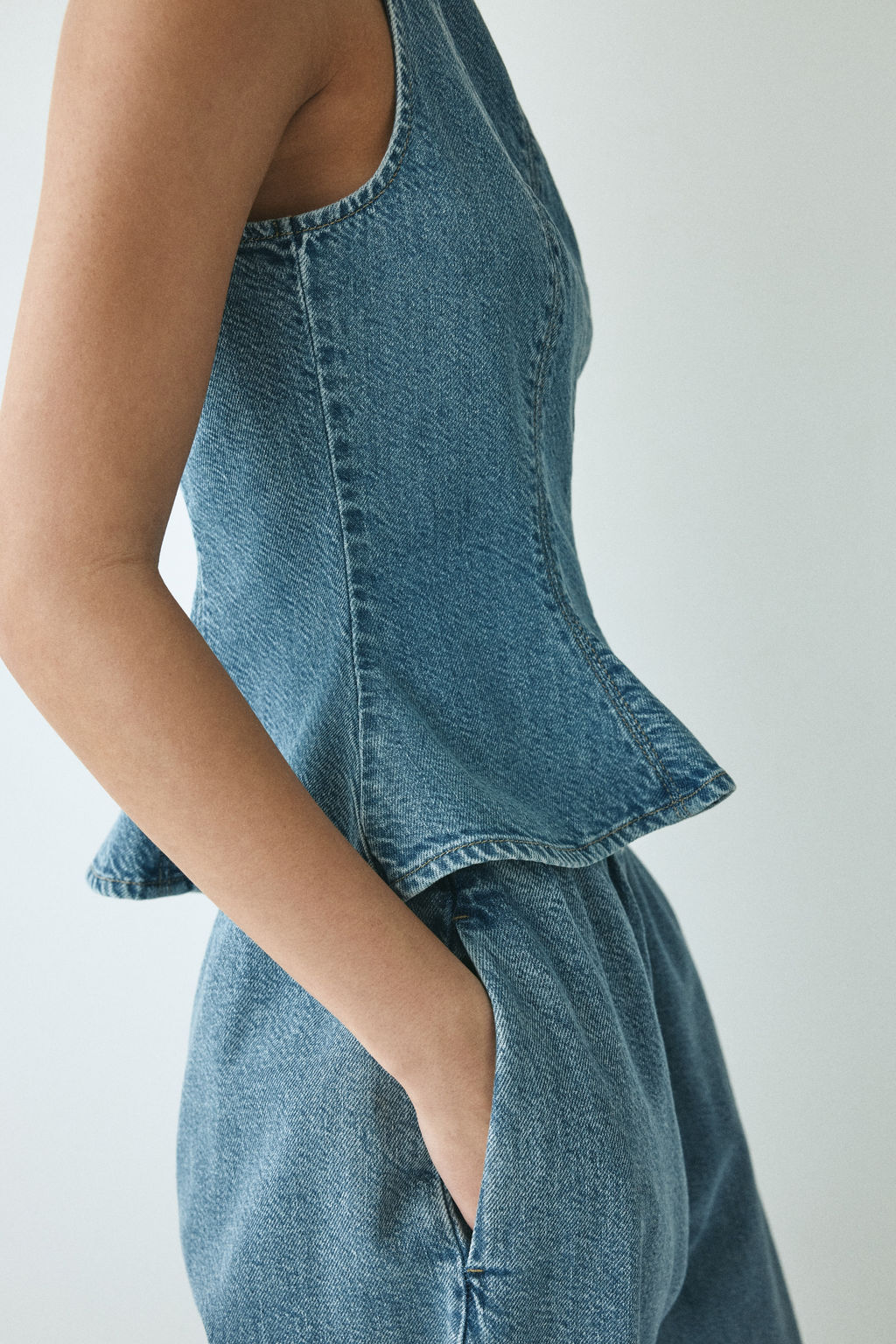 Top denim con peplum - H&m фото 4