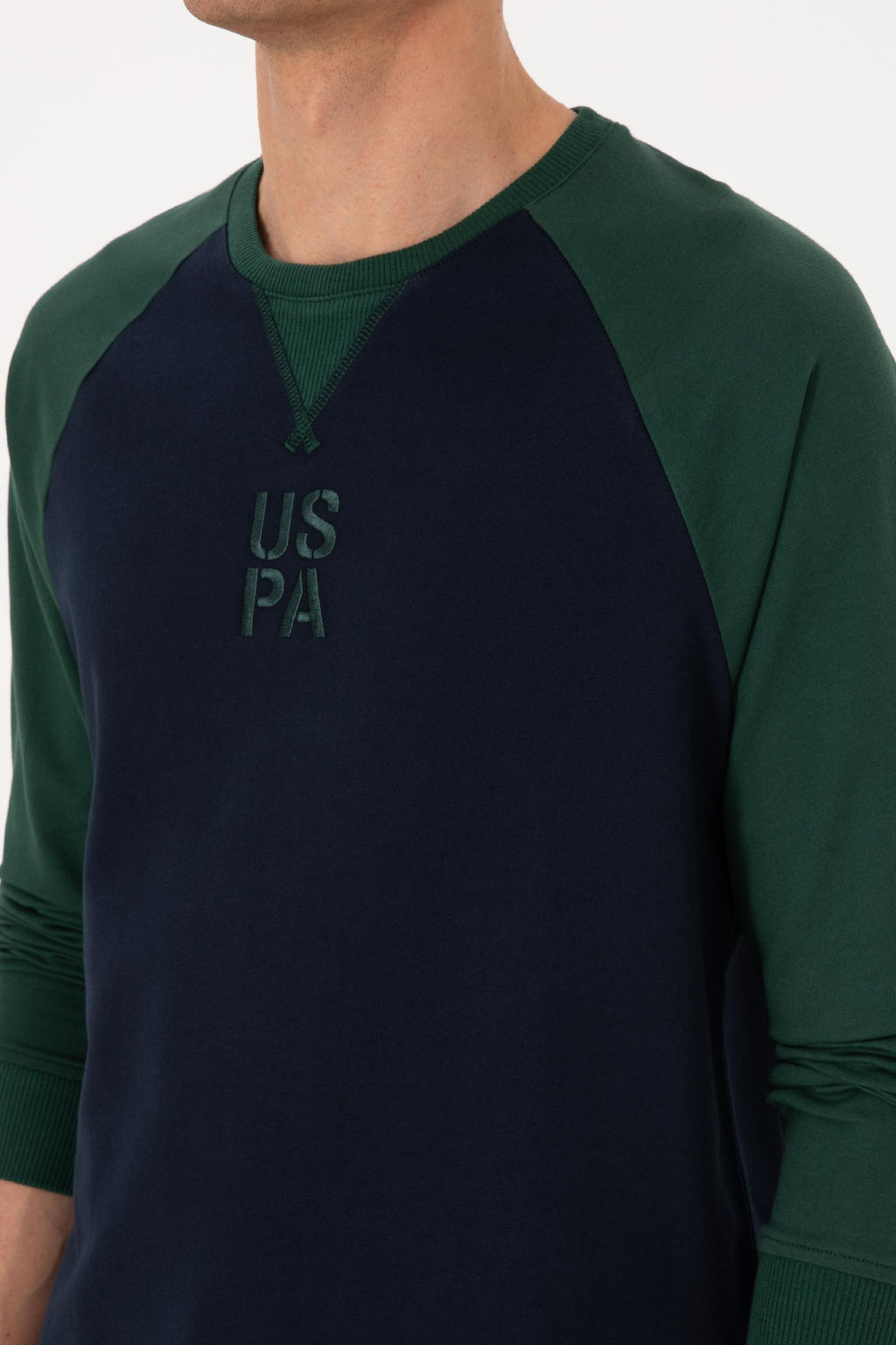 Erkek Bisiklet Yaka Regular Fit Koyu Ye_il Sweatshirt - U.s. polo assn фото 7
