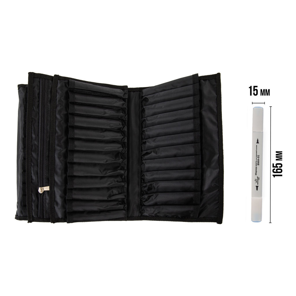 VISTA-ARTISTA Пенал для маркеров на 48 шт. VPBM-02 16 x 28 x 11 см 100% нейлон черный  фото 5