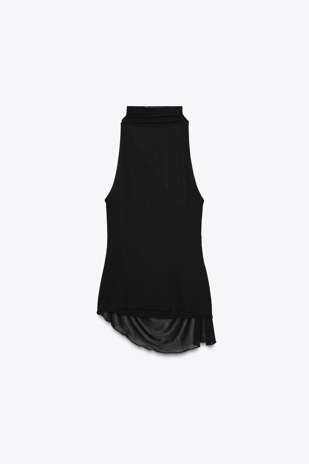 SEMI-SHEER HALTER TOP