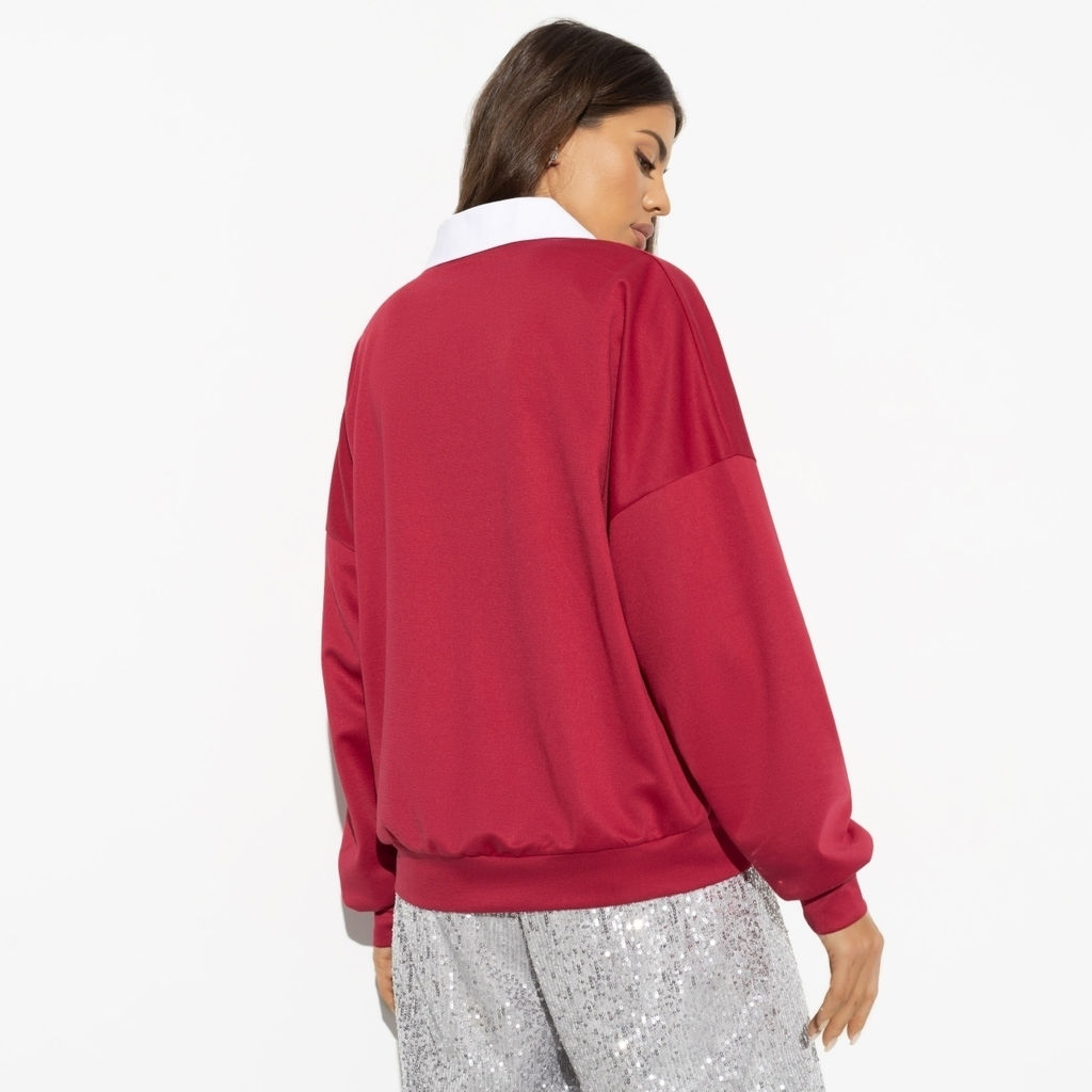 Свитшот свободного кроя с воротничком Модный сдвиг - Charutti фото 11