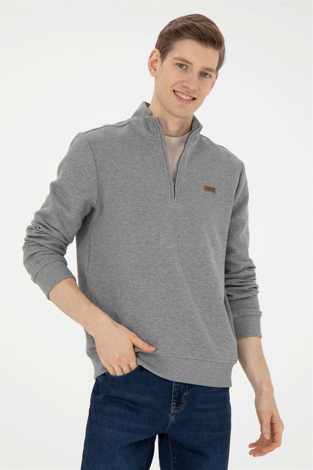 Мужской серый меланжевый свитшот Неожиданная скидка в корзине - U.s. polo assn фото 3