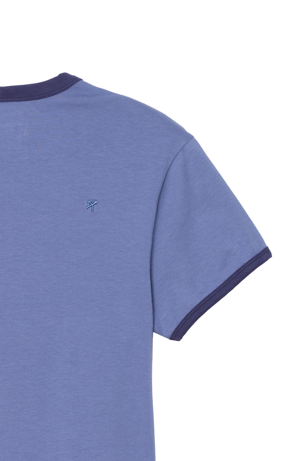 CAMISETA SLIM FIT RIB CONTRASTE / Azul