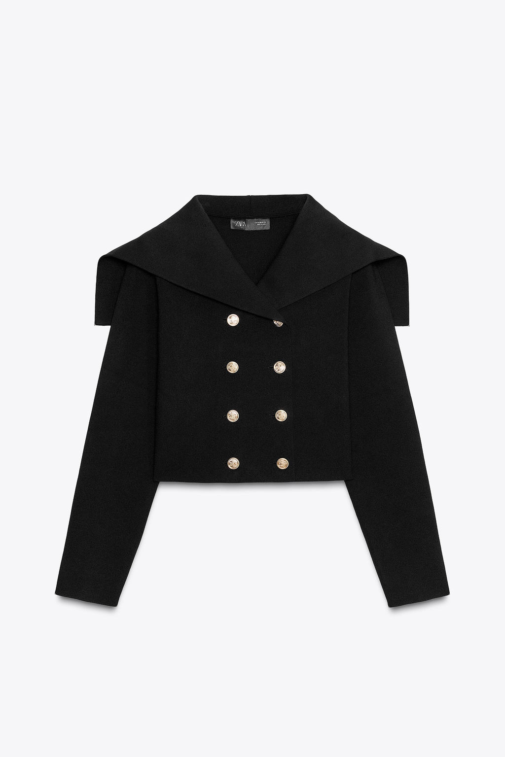 DOUBLE-BREASTED CROPPED KNIT JACKET - Zara фото 5