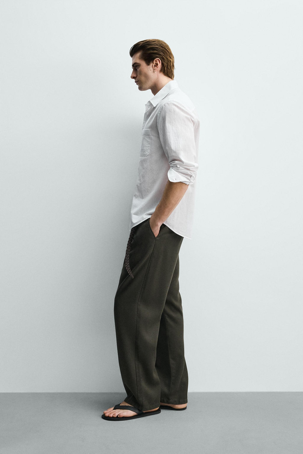 CAMISA REGULAR FIT EFECTO ARRUGADO / Blanco - Zara фото 4