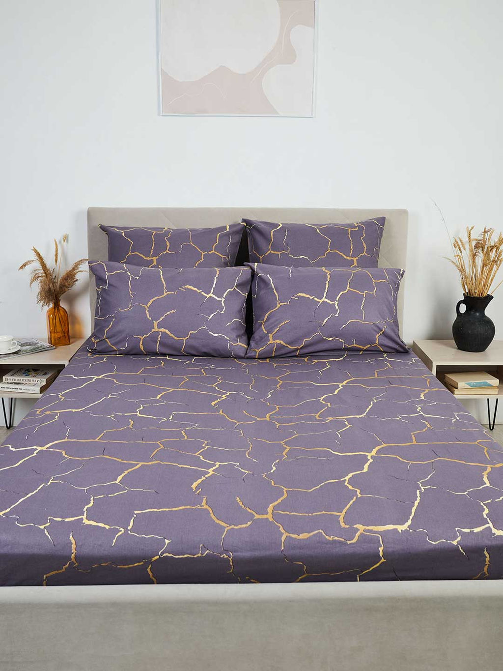 Простыня бязь - Кракле, цвет серый 150х215