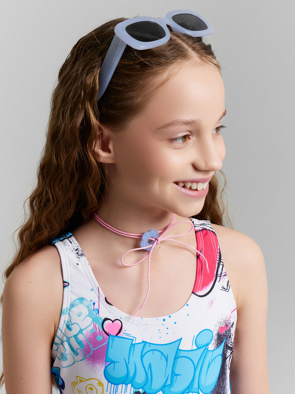 Купальник для девочек разноцветный с принтом граффити - Mark formelle фото 4