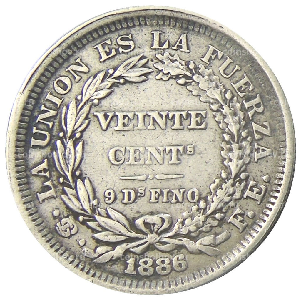 20 сентаво 1886 года Боливия