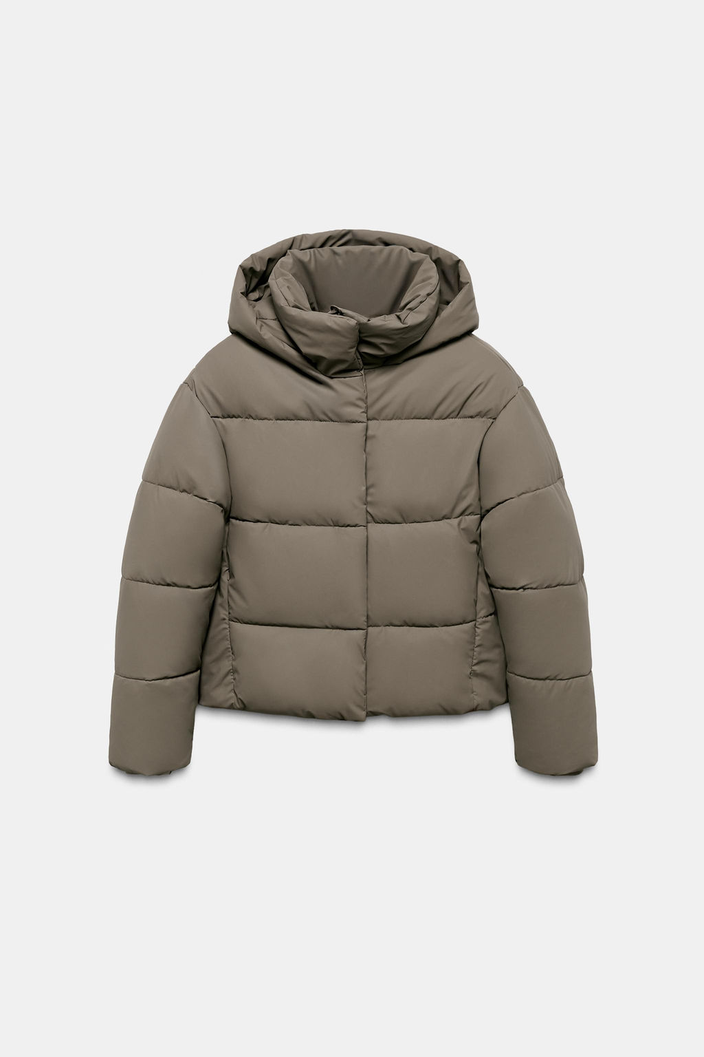 SHORT RUBBERISED WINDPROOF PUFFER JACKET - Zara фото 6