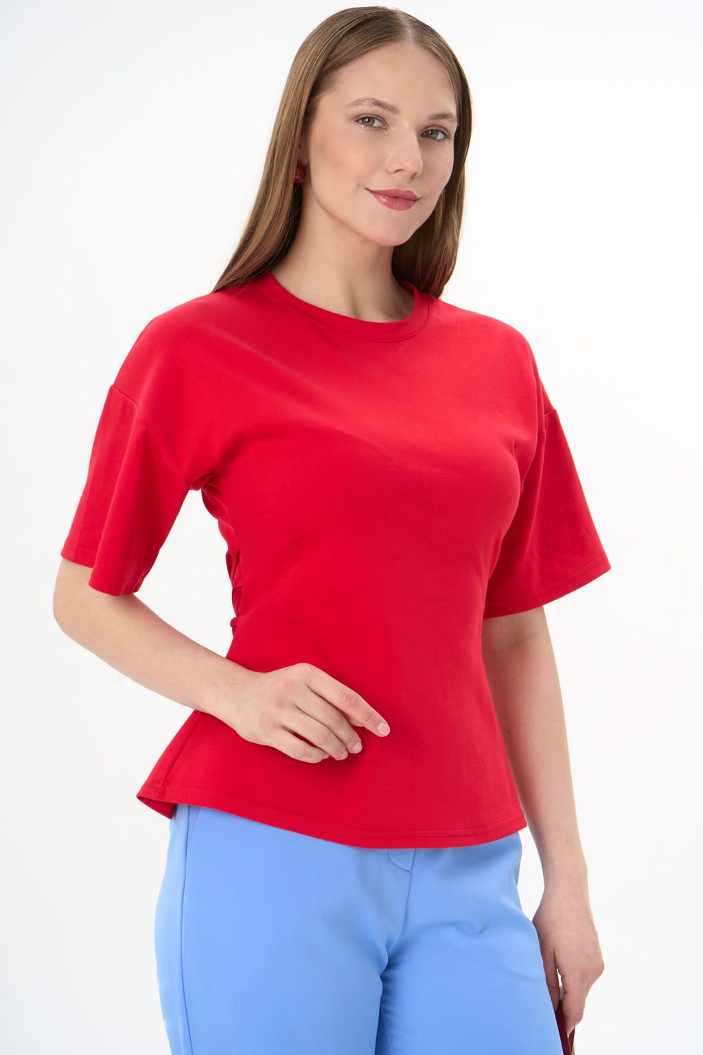 Футболка с завязками Николь (красный) - Эльза фото 16