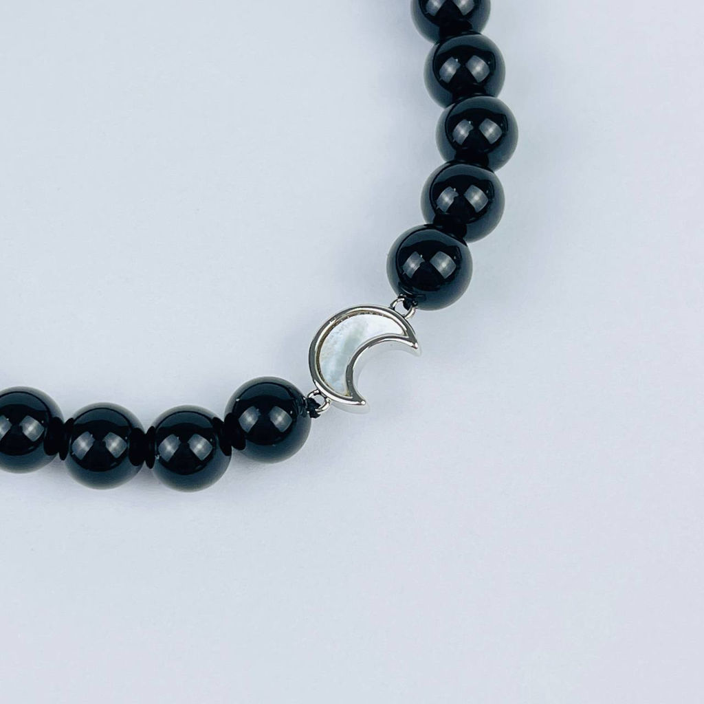 Браслет из Агата со вставкой месяц