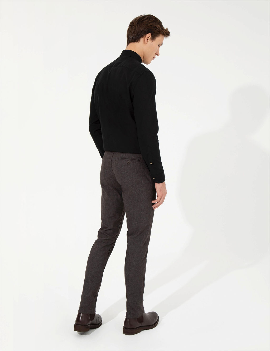 Kahverengi Slim Fit Kanvas Pantolon