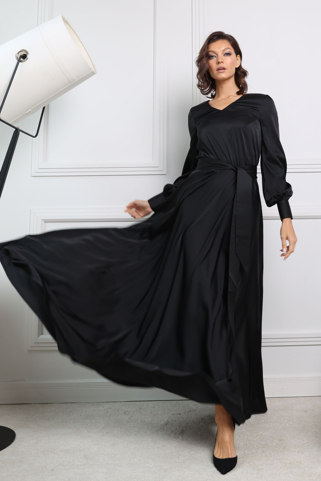 Платье макси из искусственного шелка - Looklikecat фото 4