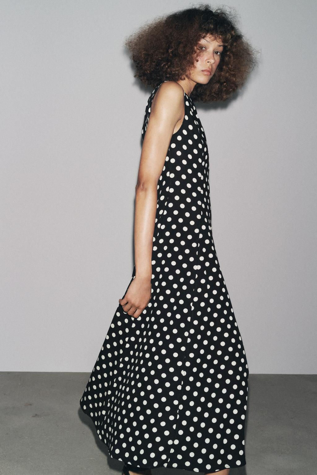 ZW COLLECTION POLKA DOT MIDI DRESS - Zara фото 13