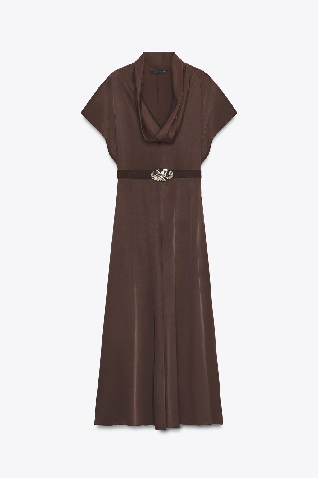 COWL NECK MIDI DRESS WITH BELT - Zara фото 6