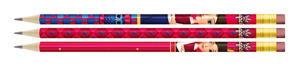 ВКФ Царевны TSR-3P-01 Набор графитных карандашей круглые с ластиком ОПП Дарья заточенный ТМ (HB) 10 х 3 шт. Hot Print