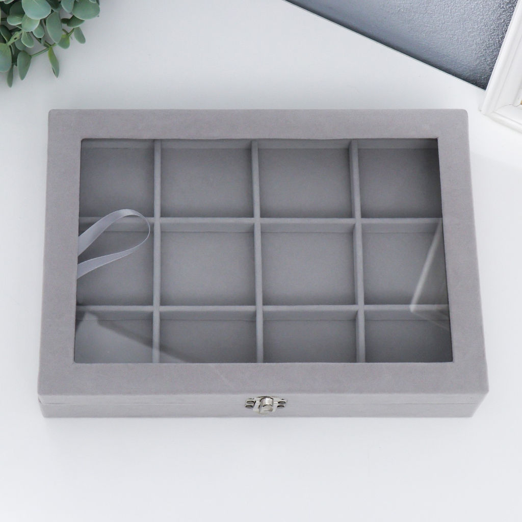 Шкатулка бархат для браслетов Серый туман 5х20х28 см - Simaland фото 2