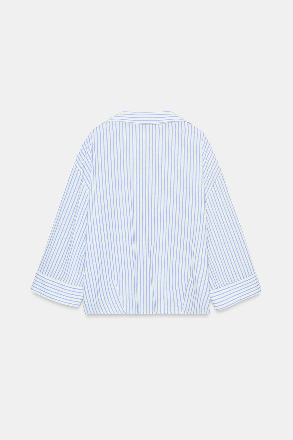 CAMISA FLUIDA CON LINO / Azul / Blanco - Zara фото 8