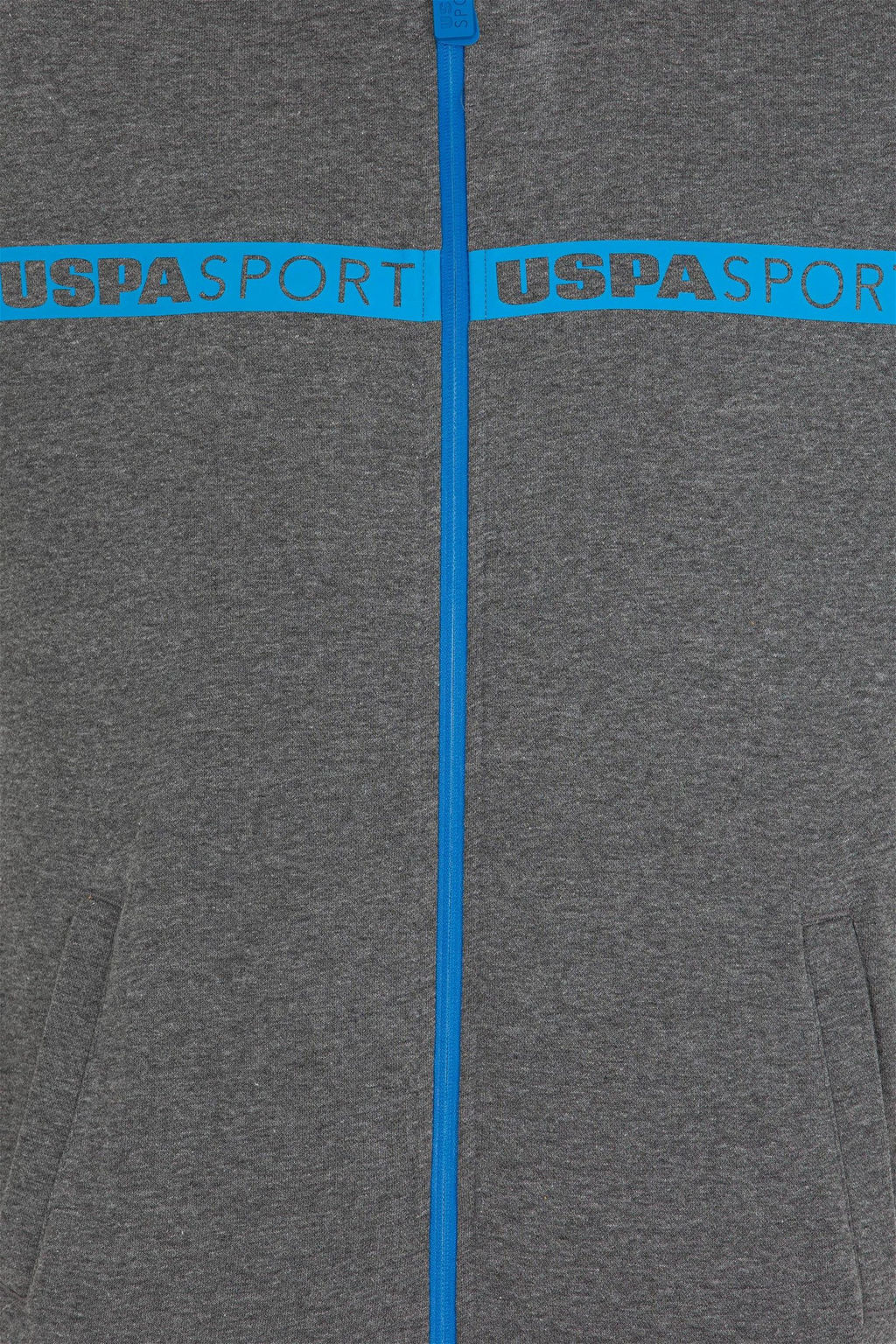 Мужской вязаный кардиган с капюшоном антрацитового меланжа - U.s. polo assn фото 12