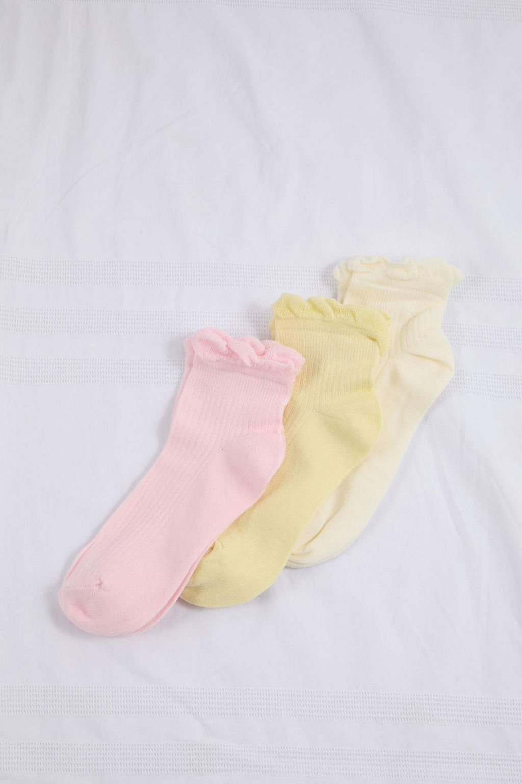 Sar?-Pembe 3lu Pamuklu Jakar Orme Corap THMSS26CO00024