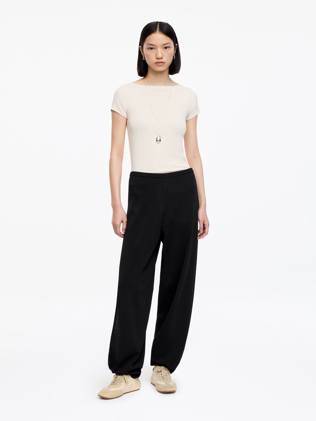 Pantalones de punto fino de corte relajado - H&m фото 4