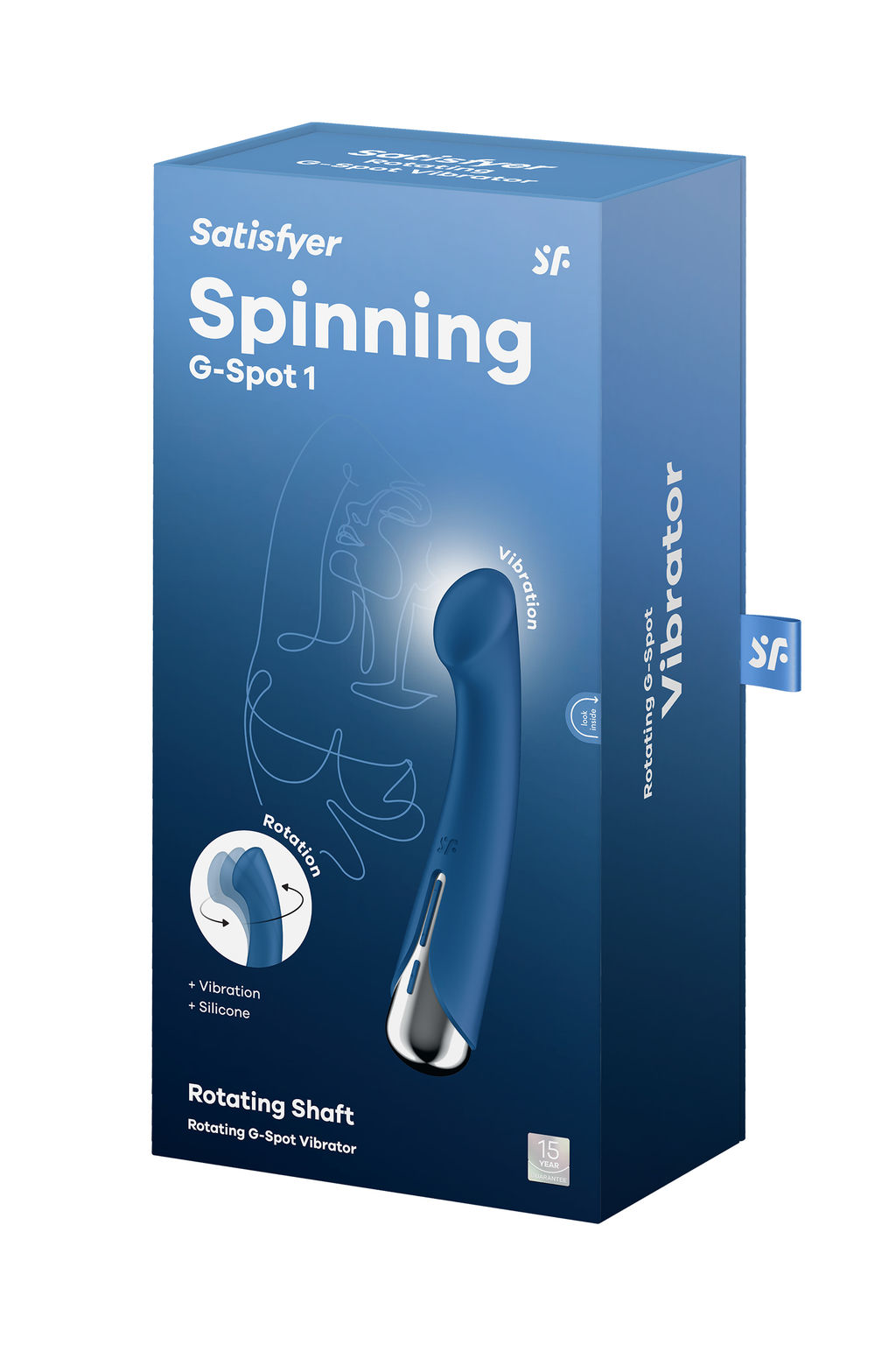 Вибратор для точки G с ротацией Satisfyer Spinning G-Spot 1, силикон, синий, 16,8 см