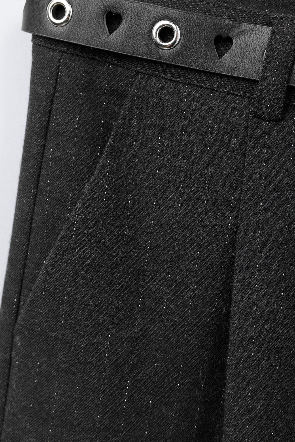 SHINY PINSTRIPED WIDE-LEG TROUSERS - Zara фото 3